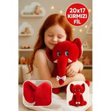 Kırmızı Fil Peluş Oyuncak 20×17 Cm – Çocuk Odası Dekoru, Sevimli Bebek Hediyesi, Yumuşak Peluş Figür