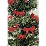 Kirmizi Fiyonk Simli Eva Agac Susu 5,5X5,5Cm 12Li