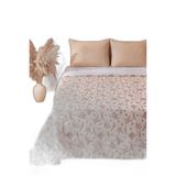Kırmızı Frezya Desenli Çift Kişilik Baskılı Pike & Yatak Örtüsü 200X230 Cm