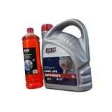 Kırmızı G12 Organik Antifriz -56 Derece 3 Litre ve Konsantre Cam Suyu 1 Litre Takım Seti