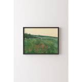 Kırmızı Gelincikler - Siyah Çerçeve, Siyah, 50 x 70