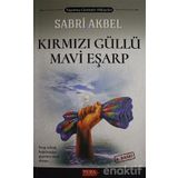 Kırmızı Güllü Mavi Eşarp