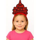 Kırmızı Happy Birthday Doğum Günü Prenses Tacı