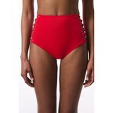 Kırmızı High Fashion Yüksek Bel Bikini Altı - 38