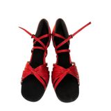 KIRMIZI İNCİ-SATEN, LATİN -SALSA-TANGO DANS VE SALON AYAKKABISI 8.5 CM 13 PONT KAPALI TOPUK (EU Ayakkabı Beden Sistemi, Yetişkin, Sayısal, Orta, 40)