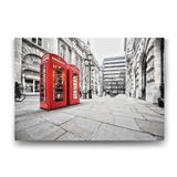 Kırmızı İngiliz Telefon Kulübeleri Tablosu - 90x60cm