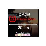 Kırmızı İnstagram Logolu Kullanıcı Adı - 2 Adet 20 Cm - Araç - Motor Sticker Etiketi Folyo Kesim