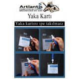 Kırmızı İpli Yaka Kartı 25 Adet Ayarlanabilir Boyuna Asma Kimlik Koruyuculu PVC Kırmızı Yaka Kartlığı Seyehat Ofis Okul Büro
