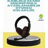 Kırmızı Işıklı Oyun Kulaklığı Kablolu Mikrofonlu Profesyonel - TOPRAK4491-3015 - Çok Renkli