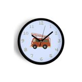 Kırmızı İtfaiye Aracı Çocuk Odası Duvar Saati - 30cm - Önü Camlı Siyah Kasa - Sessiz Mekanizma, JH0995S30SKP