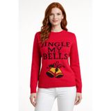 Kırmızı Jingle Bells Yazılı Yılbaşı Kazağı