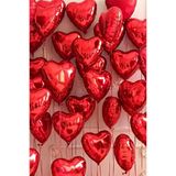 Kırmızı Kalp Folyo Balon Parlak 5 Adet 45Cm