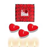 Kırmızı Kalpli Tealight 50'li Mum Masa, Yer Süsleme Organizasyon
