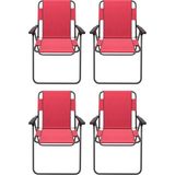 Kırmızı Kamp Sandalyesi 4 Adet - 6456 Ecorce Tube Marron - Polyester