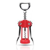 Kırmızı Kanatlı Tirbuşon Şarap Açacağı – Paslanmaz Çelik Vidalı, Ergonomik Kollu, Klasik Şişe Açacağı – 15 cm