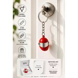 Kırmızı Kask Figürlü Anahtarlık Unisex Metal Anahtarlık