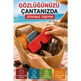 Kırmızı Katlanabilir Silikon Gözlük Kılıfı Suya Dayanıklı Esnek Koruyucu Güneş Ve Numaralı Gözlük Kılıfı