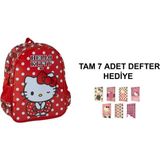 Kırmızı Kız Çocuk Sırt Çantası ve 7 Defter Hediye - Seçenek 1 - Açık Gri