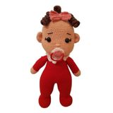 Kırmızı Kız Emzikli Tombiş Bebek Amigurumi Organik Oyuncak