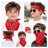 Kırmızı Kovboy Fuları Çocuk Bandana Western Desenli Boyun Fuları Mirsm0010k-Smr-G066