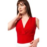 Kırmızı Kruvaze Yaka Alttan Çıtçıtlı Bluz&Body