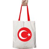Kırmızı Kulplu Türk Bayrağımız Yıkanabilir Omuz Çanta
