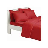 Kırmızı Kumaş Lastikli Çarşaf Takımı - 90X190