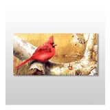 Kırmızı Kuş Kanvas Tablo 60x30cm