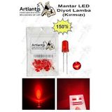 Kırmızı Mantar Led Diyot Lamba 150 li 1 Paket Kırmızı 4.8 mm Mini Mantar Led Lamba Deney Bilim Proje Arduino Işığı