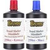Kırmızı Mavi Yazı Tahta Kalem Mürekkebi 250ML 1 Adet Brons Tahta Kalemi Mürekkebi Kolay Silinebilir 250GR Okul Sınıf - Standart - 250 ml