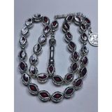 Kırmızı Mineli Metal Alpaka Özel Tasarım Ağır Tesbih (11 X 8 X 6 Mm)