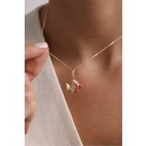 Kırmızı Mineli Taşlı Balık Kilitli Charm Kolye Ucu