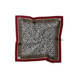 Kırmızı Mini Leopar Twill İpek Eşarp
