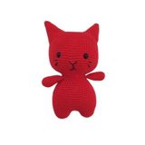 Kırmızı Miniş Pisi Uyku Arkadaşı Amigurumi Organik Oyuncak