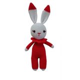 Kırmızı Miniş Tavşan Uyku Arkadaşı Amigurumi Organik Oyuncak