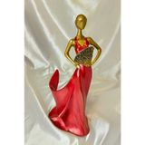 Kırmızı Modern Bayan Şaraplık Kadın Led Işıklı Şişesi ile Beraber