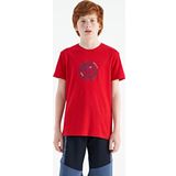 Kırmızı Nakış İşleme Detaylı O Yaka Standart Kalıp Erkek Çocuk T-Shirt - 11115