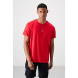 Kırmızı Nefes Alan Dokulu İnce Esnek Standart Fit Erkek Performans T-Shirt - 88387