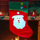 Kırmızı Noel Çorabı Noel Baba Figürlü Çorap Yılbaşı Süsleri Yılbaşı Dekorları 44 Cm Noel Baba Çorabı
