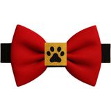 Kırmızı Pati Desenli Kedi ve Köpek Papyonu - XS