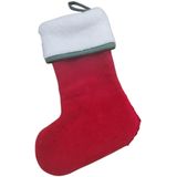 Kırmızı Peluş Noel Çorabı, Beyaz Kürklü Manşetli, Yılbaşı Ev Dekorasyonu için Hediye Çorabı