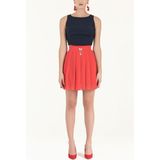 Kırmızı Piliseli Mini Etek 80452 - 42