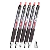 Kırmızı Pilot Kalem 5 Adet Uniball Signo Micro 207 0.5 Mm Roller Uç Kalem Umn-207 İnci Uçlu Likit Mürekkepli Jel Kalem
