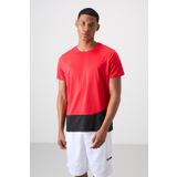 Kırmızı Polyester Nefes Alan Dokulu İnce Esnek Standart Fit Erkek Performans T-Shirt - 88383