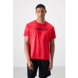 Kırmızı Polyester Nefes Alan Dokulu İnce Esnek Standart Fit Erkek Performans T-Shirt - 88385