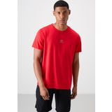 Kırmızı Polyester Nefes Alan Dokulu İnce Esnek Standart Fit Erkek Performans T-Shirt - 88387