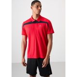 Kırmızı Polyester Nefes Alan Dokulu İnce Esnek Standart Fit Polo Yaka Erkek Performans T-Shirt - 883