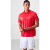Kırmızı Polyester Nefes Alan Dokulu İnce Esnek Standart Fit Polo Yaka Erkek Performans T-Shirt - 884