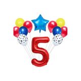 Kirmizi Rakamli Balon Set, 5