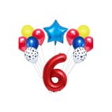 Kirmizi Rakamli Balon Set, 6